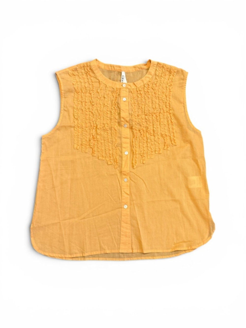 Roper Womens Orange Cotton Sleeveless Ruffle Western Blouse Sz Med NWT - Picture 2 of 7